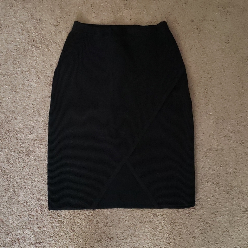 Sports girl black rib envelope pencil skirt sz S